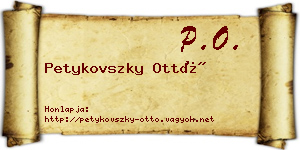 Petykovszky Ottó névjegykártya